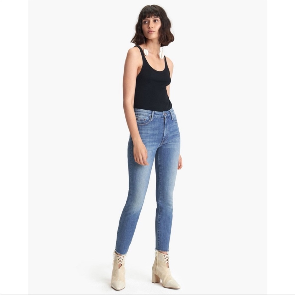 Mother The Looker High Waisted Ankle Fray Jeans After The Heartbreak distressed